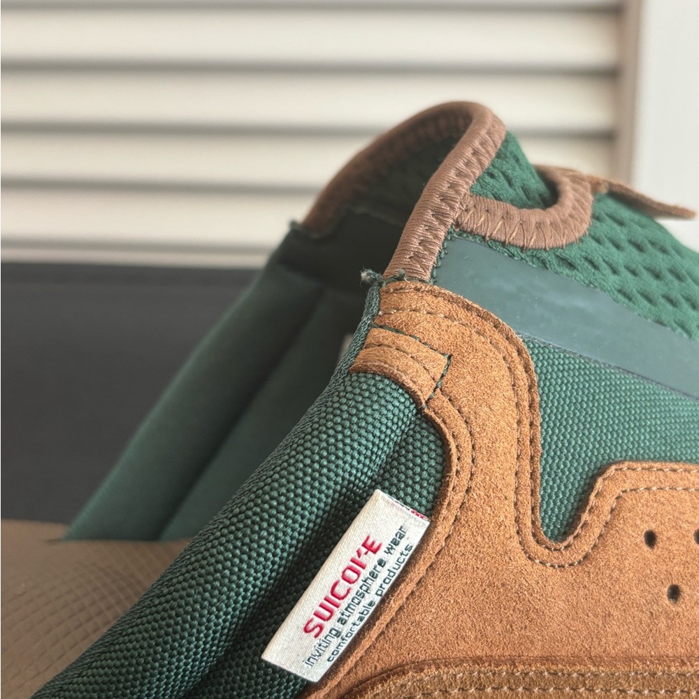 Suicoke Men's Brown and Green Slip-On Loafers - Picture 2 of 4